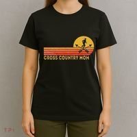 Funny Cross Country Mom Cross Country Running Retro T-Shirt thumb 4
