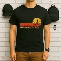 Funny Cross Country Mom Cross Country Running Retro T-Shirt thumb 6