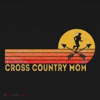 Funny Cross Country Mom Cross Country Running Retro T-Shirt thumb 7