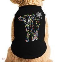 Festive Cow Christmas Light Decoration Doggie Tank thumb 0