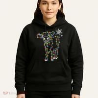 Festive Cow Christmas Light Decoration Hoodie thumb 5