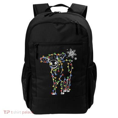 Festive Cow Christmas Light Decoration Backpack