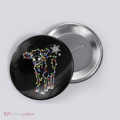 Festive Cow Christmas Light Decoration Button