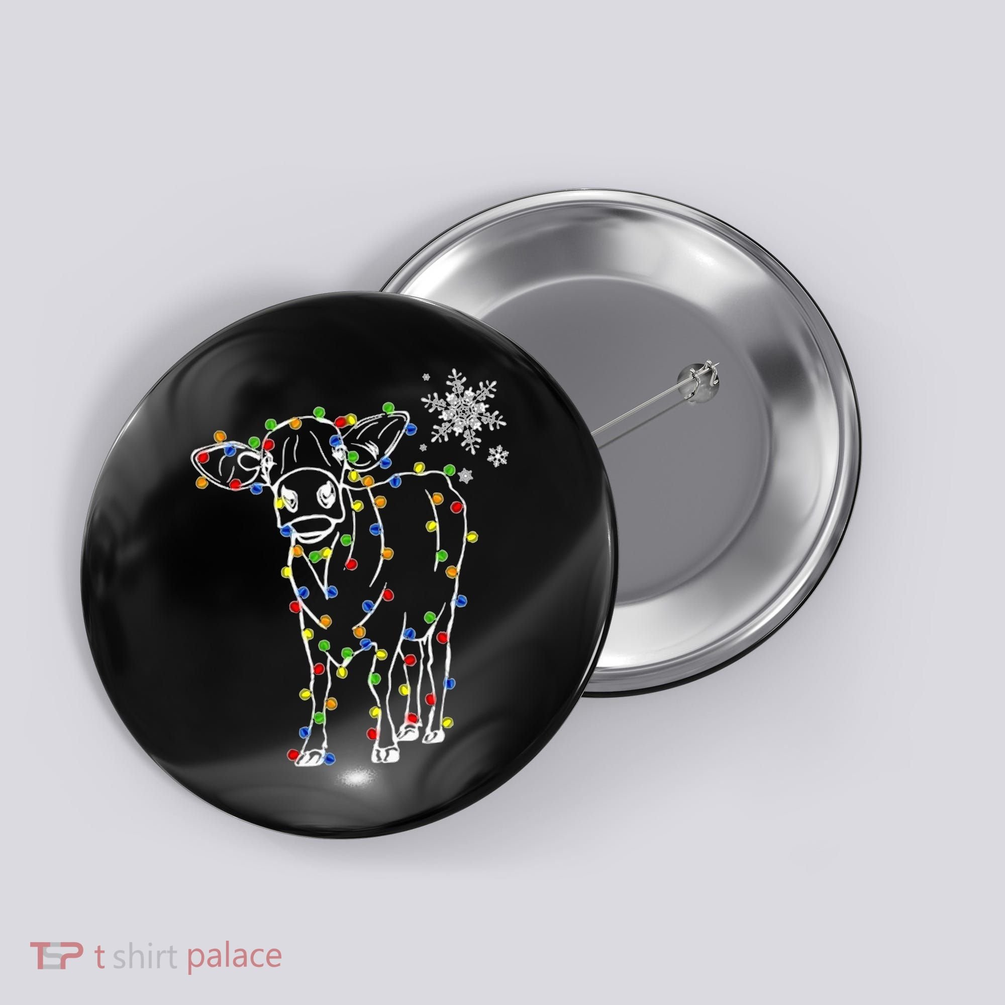 Festive Cow Christmas Light Decoration Button