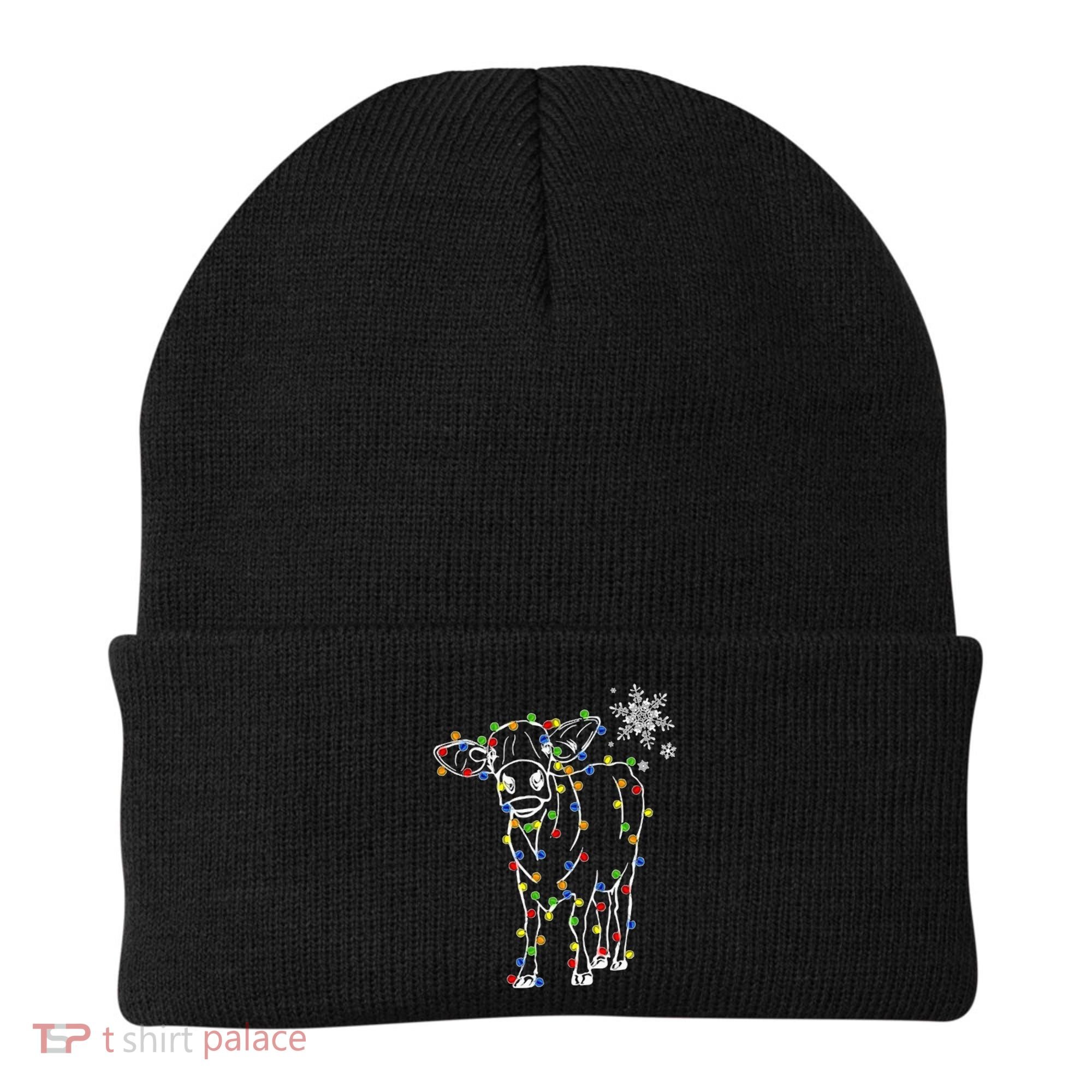 Festive Cow Christmas Light Decoration Beanie