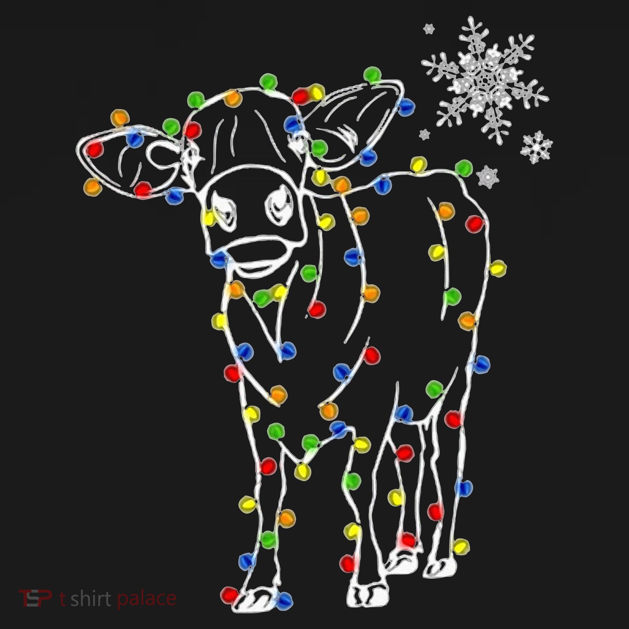 Festive Cow Christmas Light Decoration Polo