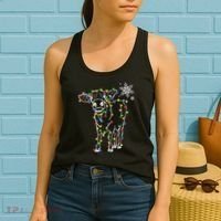 Festive Cow Christmas Light Decoration Women's Tank Top thumb 2