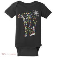 Festive Cow Christmas Light Decoration Baby Bodysuit thumb 0