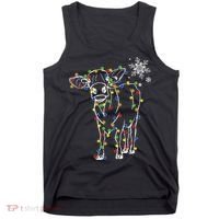 Festive Cow Christmas Light Decoration Tank Top thumb 0