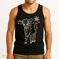 Festive Cow Christmas Light Decoration Tank Top thumb 3