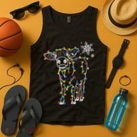 Festive Cow Christmas Light Decoration Tank Top thumb 4