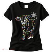 Festive Cow Christmas Light Decoration Women's T-Shirt thumb 0