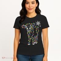 Festive Cow Christmas Light Decoration Women's T-Shirt thumb 4