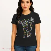 Festive Cow Christmas Light Decoration Women's T-Shirt thumb 4