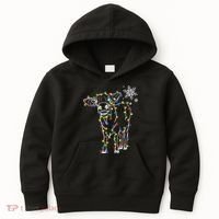 Festive Cow Christmas Light Decoration Kids Hoodie thumb 0
