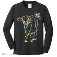 Festive Cow Christmas Light Decoration Kids Long Sleeve Shirt thumb 0