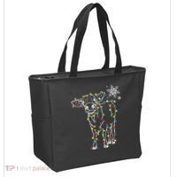 Festive Cow Christmas Light Decoration Tote Bag thumb 2