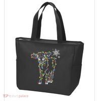 Festive Cow Christmas Light Decoration Tote Bag thumb 3
