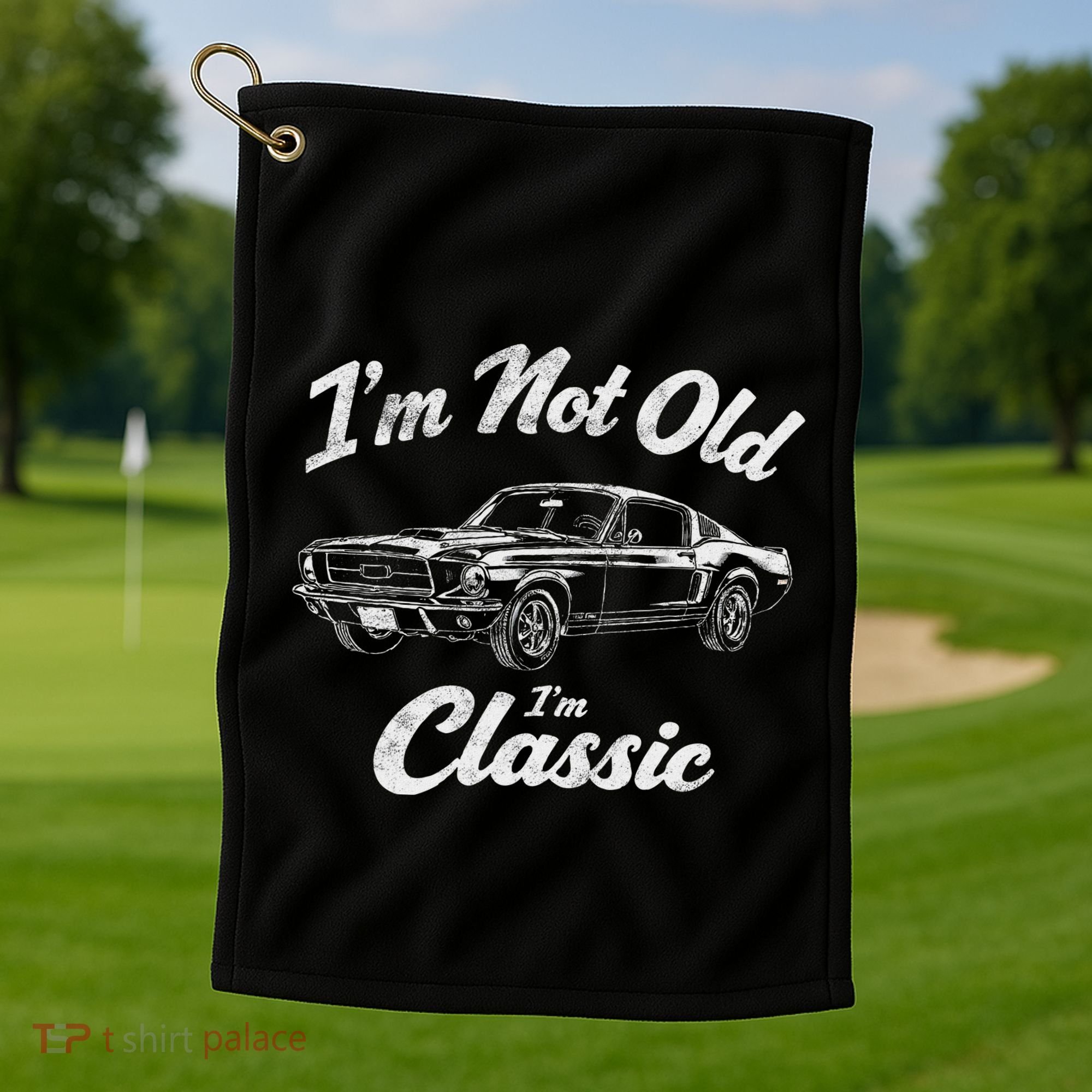 Funny Classic Car Guy Humor Saying For Old Man Enthusiasts Golf Towel