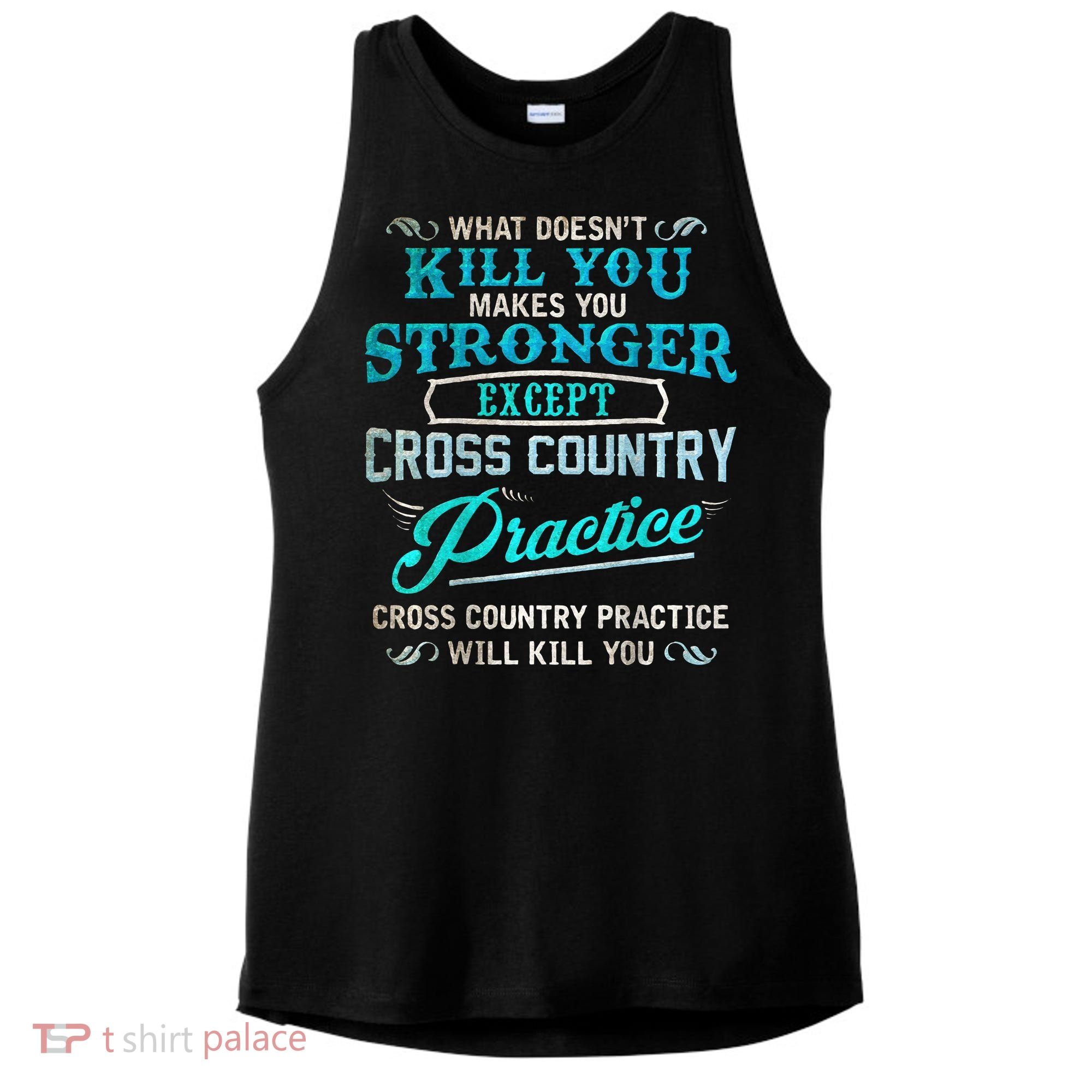 Funny Cross Country Runner Gift For Running Coach Ladies PosiCharge Tri-Blend Wicking Tank