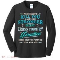 Funny Cross Country Runner Gift For Running Coach Kids Long Sleeve Shirt thumb 0