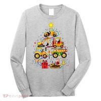 Funny Christmas Construction Vehicles Tree Long Sleeve Shirt thumb 0