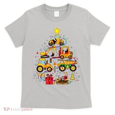 Funny Christmas Construction Vehicles Tree T-Shirt