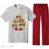 Funny Christmas Construction Vehicles Tree Pajama Set thumb 0