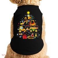 Funny Christmas Construction Vehicles Tree Doggie Tank thumb 0