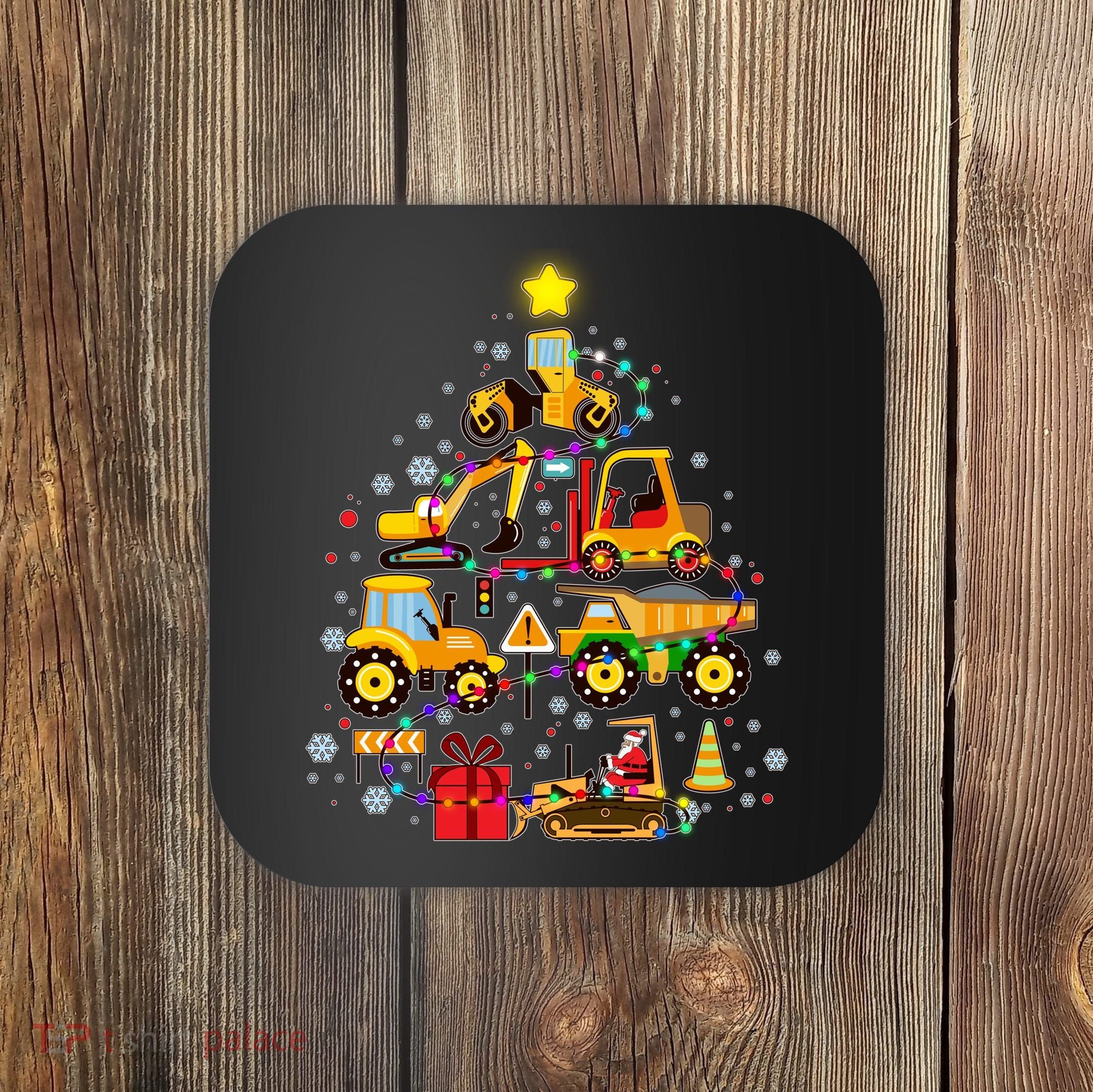 Funny Christmas Construction Vehicles Tree Coaster
