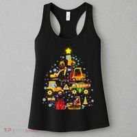 Funny Christmas Construction Vehicles Tree Women's Tank Top thumb 3
