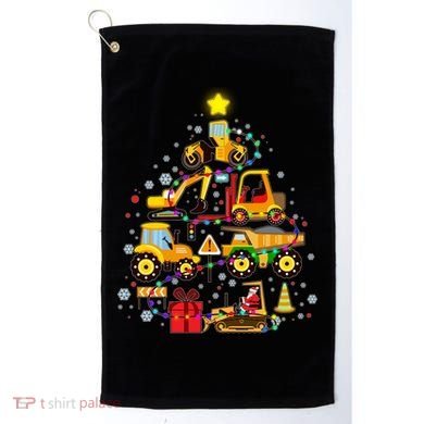Funny Christmas Construction Vehicles Tree Golf Towel