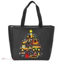 Funny Christmas Construction Vehicles Tree Tote Bag thumb 0