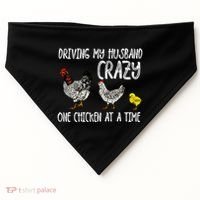 Funny Crazy Chicken Lady Gift For Fowl Animal Lover Gift USA-Made Doggie Bandana thumb 0