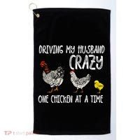 Funny Crazy Chicken Lady Gift For Fowl Animal Lover Gift Golf Towel thumb 0