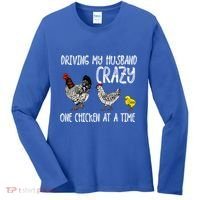 Funny Crazy Chicken Lady Gift For Fowl Animal Lover Gift Women's Long Sleeve Shirt thumb 0