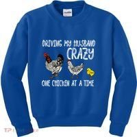 Funny Crazy Chicken Lady Gift For Fowl Animal Lover Gift Kids Sweatshirt thumb 0
