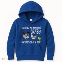 Funny Crazy Chicken Lady Gift For Fowl Animal Lover Gift Kids Hoodie thumb 0
