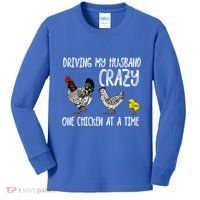 Funny Crazy Chicken Lady Gift For Fowl Animal Lover Gift Kids Long Sleeve Shirt thumb 0
