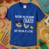Funny Crazy Chicken Lady Gift For Fowl Animal Lover Gift Kids T-Shirt thumb 3