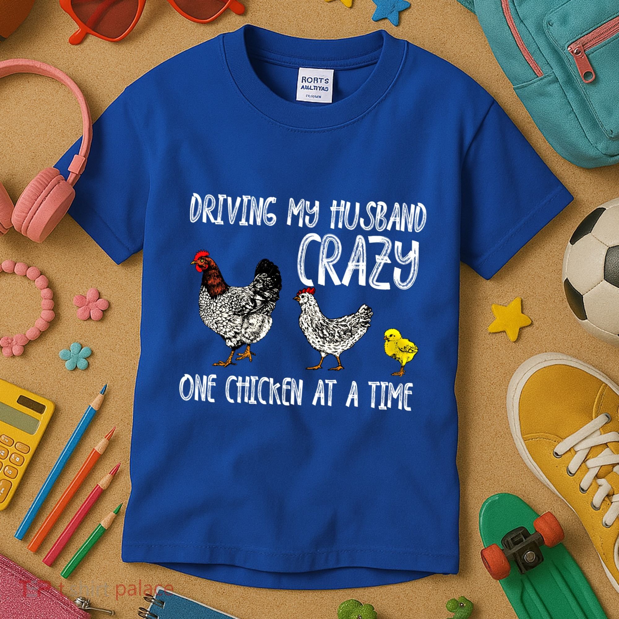 Funny Crazy Chicken Lady Gift For Fowl Animal Lover Gift Kids T-Shirt