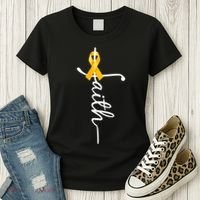 Fath Childhood Cancer Awareness Women's T-Shirt thumb 3