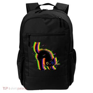 Funny Cute Colorful Glitch Cat Backpack