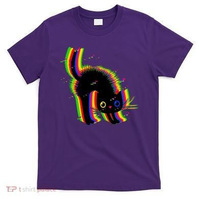 Funny Cute Colorful Glitch Cat T-Shirt