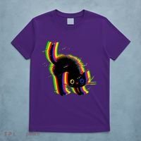 Funny Cute Colorful Glitch Cat T-Shirt thumb 5