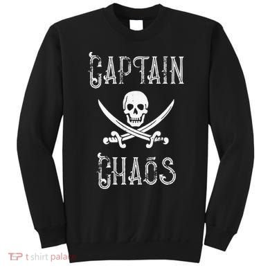 Funny Captain Chaos Retro Pirate Pontoon Boating Sweatshirt