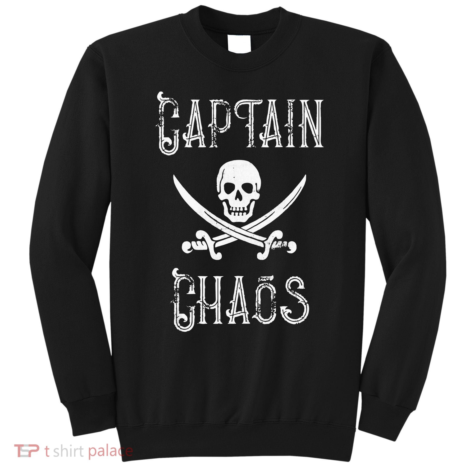 Funny Captain Chaos Retro Pirate Pontoon Boating Sweatshirt