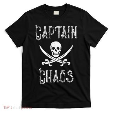 Funny Captain Chaos Retro Pirate Pontoon Boating T-Shirt