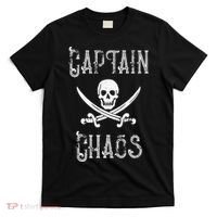 Funny Captain Chaos Retro Pirate Pontoon Boating T-Shirt thumb 0