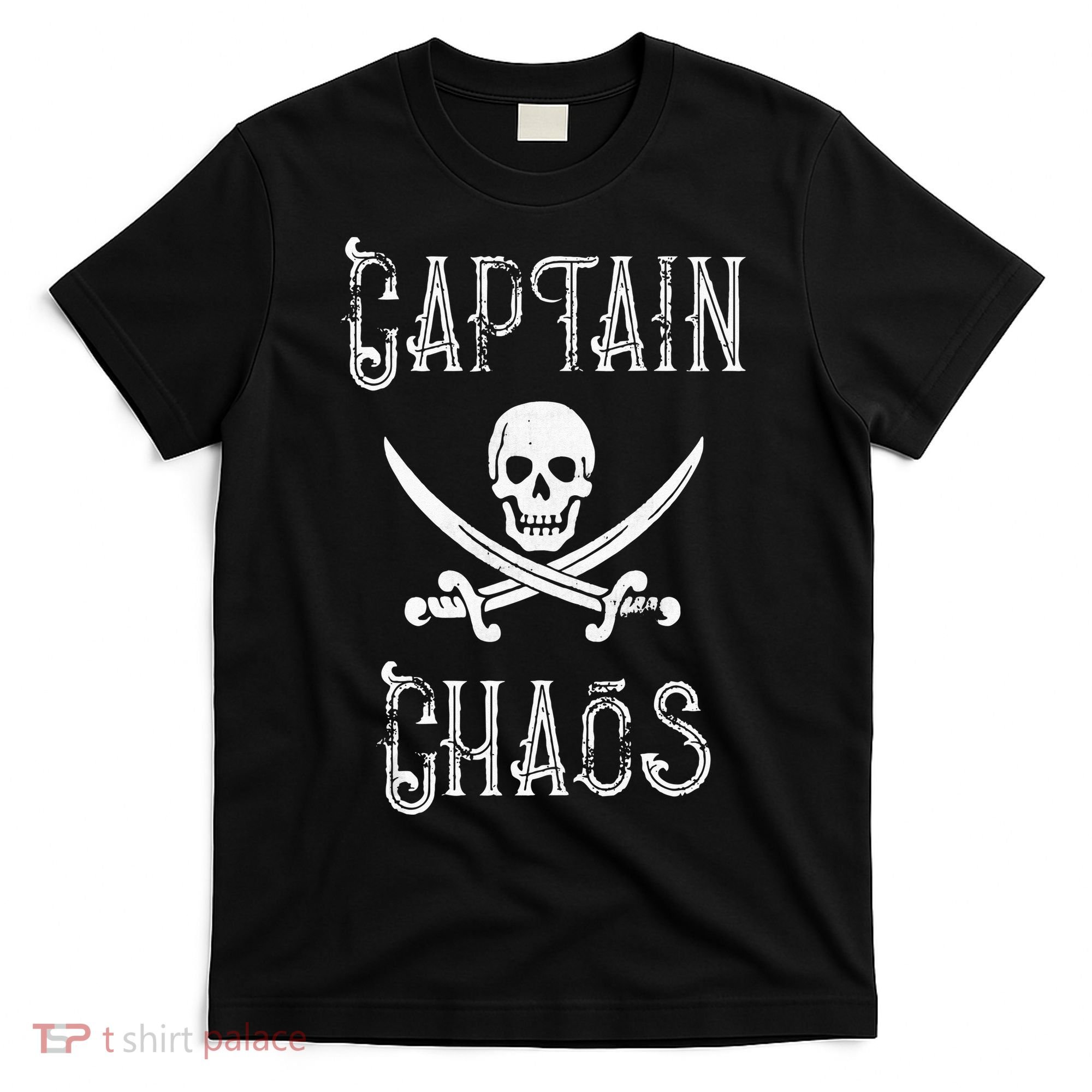 Funny Captain Chaos Retro Pirate Pontoon Boating T-Shirt